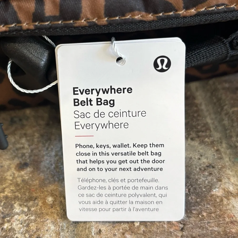 NWT Lululemon Everywhere Belt Bag Leopardo Shift Midi Desert Khaki/Night Brown - Picture 9 of 11